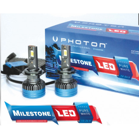 Žiarovky a xenónové výbojky PHOTON MILESTONE H8/H9/H11/H16 LED žiarovky 12-24V 35W PGJ19 (2ks) | race-shop.sk