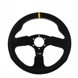 3 ramenný športový volant RRS Apex, 330mm, semiš, bez odsadenia, čierna/žltá
