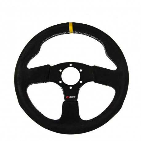 Volanty 3 ramenný športový volant RRS Apex, 330mm, semiš, bez odsadenia, čierna/žltá | race-shop.sk
