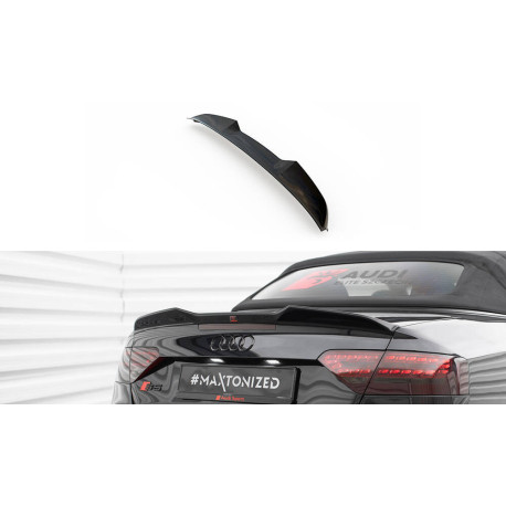 Body kit a vizuálne doplnky MAXTON DESIGN lip kufra 3D pre Audi S5 / A5 S-Line Cabrio 8T, lesklá čierna | race-shop.sk