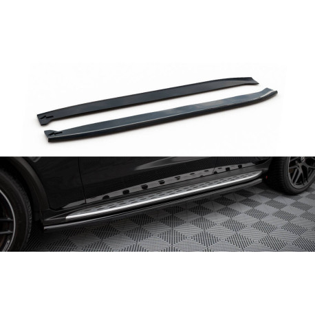 Body kit a vizuálne doplnky MAXTON DESIGN difúzory prahov pre Mercedes-AMG GLC 63 SUV / Coupe X253 / C253, lesklá čierna | race-shop.sk