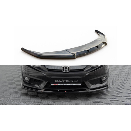 Body kit a vizuálne doplnky MAXTON DESIGN predný splitter pre Honda Civic Mk10, lesklá čierna, V1 | race-shop.sk