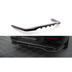 MAXTON DESIGN centrálny zadný splitter pre Mercedes-Benz CLA Coupe C118 (so zvislými lištami), lesklá čierna