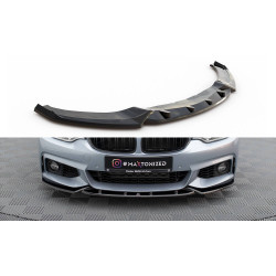 MAXTON DESIGN predný splitter pre BMW 4 Coupe M-Pack F32, lesklá čierna, V3