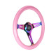 Akcie 3 ramenný športový volant NRG Classic, 350mm, drevo, 38mm odsadenie, ružová/neon | race-shop.sk