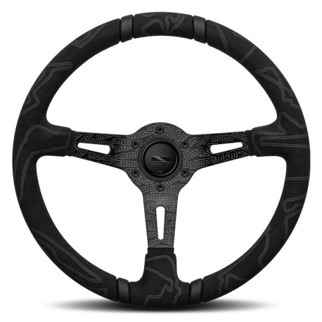 Volanty 3 ramenný športový volant MOMO ULTRA 350mm, alcantara, Black Edition | race-shop.sk