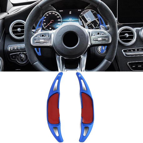 Pádla pod volantem Hliníkové pádla radenia pod volant Mercedes AMG S63 S65 E43 E53 E63 W213, modrá | race-shop.sk