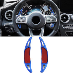 Hliníkové pádla radenia pod volant Mercedes AMG G63 W463 GLA35 GLA45 X156, modrá
