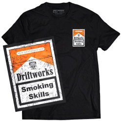 Driftworks Tričko "Smoking skills" s patinou - čierne