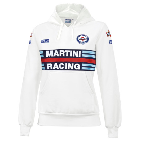 Mikiny a bundy Sparco MARTINI RACING dámska mikina s kapucňou, biela | race-shop.sk