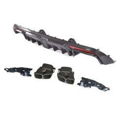 Karbon difúzor a koncovky výfuku pre MERCEDES W205 C63 & C63S SALOON 4DR