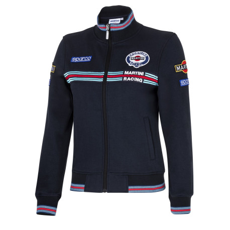 Mikiny a bundy Sparco MARTINI RACING lady`s full zip sweatshirt, blue marine | race-shop.sk