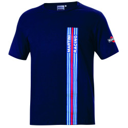Sparco MARTINI RACING Stripes biela Tričko pro men - modrá námorná