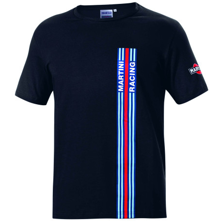 Tričká Sparco MARTINI RACING Stripes tričko - čierna | race-shop.sk