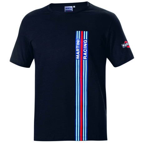 Tričká Sparco MARTINI RACING Stripes white T-shirt for men - black | race-shop.sk