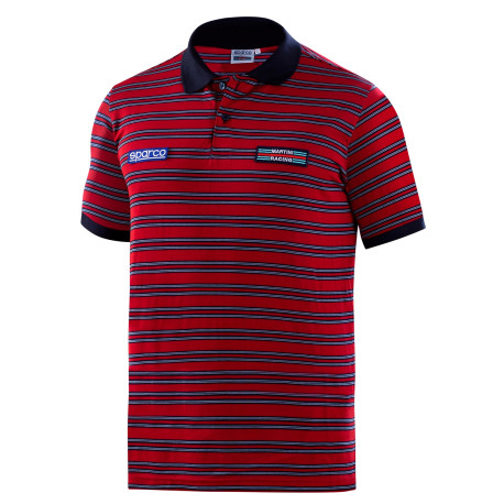 Tričká Sparco MARTINI RACING Polo replika sportline pruhy MARTINI - červená | race-shop.sk