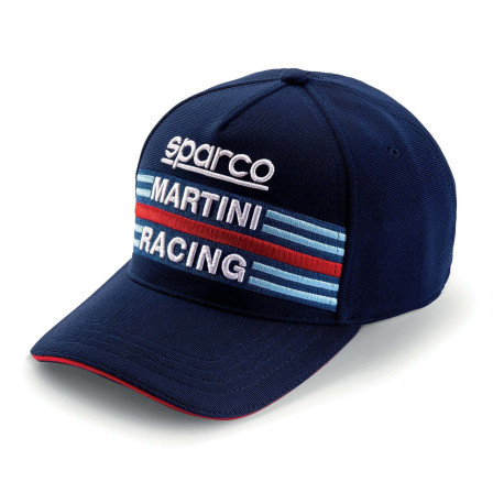 Čiapky a šiltovky Sparco MARTINI RACING flex baseballová čiapka - Modrá | race-shop.sk