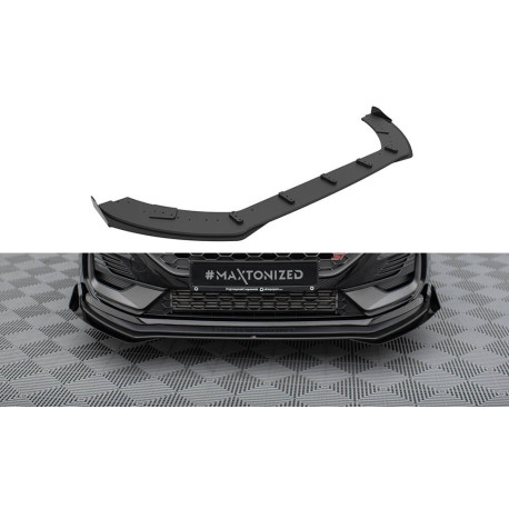 Body kit a vizuálne doplnky Predný splitter Ford Fiesta ST Mk8 Facelift (čierno-červené + lesklé klapky) | race-shop.sk