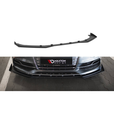 Body kit a vizuálne doplnky Predný splitter Audi S3 / A3 S-Line Sedan 8V (čierna + lesklé klapky) | race-shop.sk