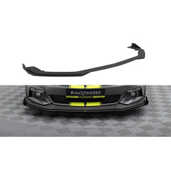 MAXTON DESIGN predný splitter pre Ford Mustang GT Mk6, čierna-červená + lesklé klapky