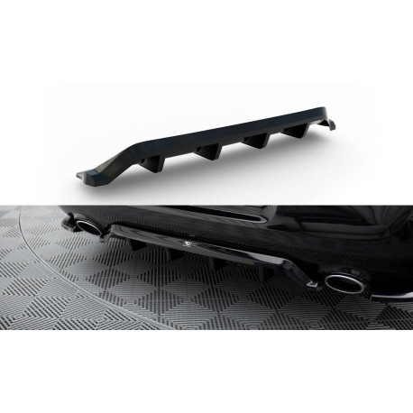 Body kit a vizuálne doplnky MAXTON DESIGN centrálny zadný splitter pre Chrysler 300 Mk2 (so zvislými lištami), lesklá čierna | race-shop.sk