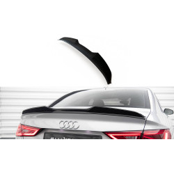 MAXTON DESIGN lip kufra 3D pre Audi A3 / A3 S-Line / S3 / RS3 Sedan 8V, lesklá čierna