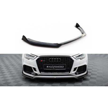 Body kit a vizuálne doplnky MAXTON DESIGN predný splitter pre Audi RS3 Sedan 8V Facelift, lesklá čierna, V4 | race-shop.sk