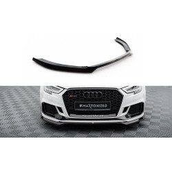 MAXTON DESIGN predný splitter pre Audi RS3 Sedan 8V Facelift, lesklá čierna, V5