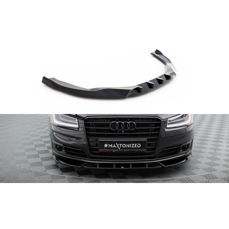 Body kit a vizuálne doplnky MAXTON DESIGN predný splitter pre Audi A8 D4 Facelift, lesklá čierna | race-shop.sk
