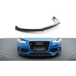 MAXTON DESIGN predný splitter pre Audi S4 / A4 S-Line B8, lesklá čierna, V3