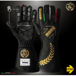 MOMO CORSA PRO ANNIVERSARIO racing gloves with FIA homologation (external stitching), black