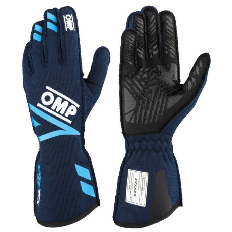Rukavice FIA pretekárske rukavice OMP ONE EVO FX (vonkajšie šitie), modrá/azúrová | race-shop.sk