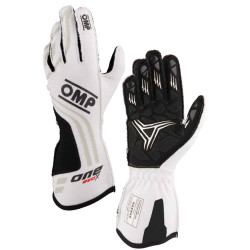 RUKAVICE OMP ONE EVO X my2024 s homologizáciou FIA (vonkajšie šitie) biela