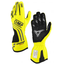 FIA pretekárske rukavice OMP ONE EVO X (vonkajšie šitie), fluo žltá