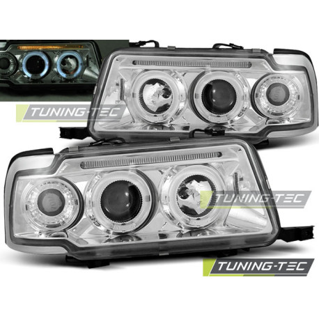 Osvetlenie SVETLOMETY ANGEL EYES CHRÓMOVÉ pre AUDI 80 B4 09.91-04.96 | race-shop.sk