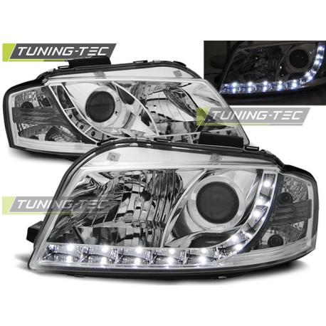 Osvetlenie SVETLOMETY DAYLIGHT CHRÓMOVÉ pre AUDI A3 8P 05.03-03.08 | race-shop.sk