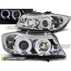 SVETLOMETY ANGEL EYES CHRÓMOVÉ pre BMW E90/E91 03.05-08.08