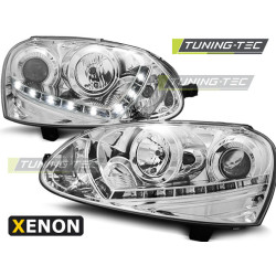 XENONOVÉ PREDNÉ SVETLÁ DAYLIGHT CHRÓMOVÉ pre VW GOLF 5 03-08