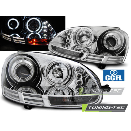 Osvetlenie SVETLOMETY ANGEL EYES CCFL CHRÓMOVÉ pre VW GOLF 5 10.03-09 | race-shop.sk