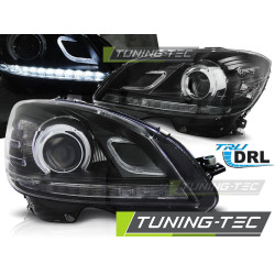 SVETLOMETY TRUE DRL ČIERNE pre MERCEDES W204 07-10