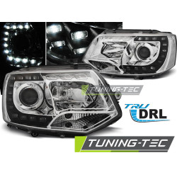 SVETLOMETY TRUE DRL CHRÓMOVÉ pre VW T5 2010-2015