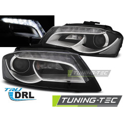 SVETLOMETY TRUE DRL ČIERNE pre AUDI A3 8P 08-12