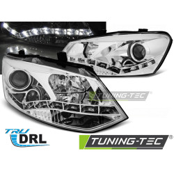 SVETLOMETY TRUE DRL CHRÓMOVÉ pre VW POLO 6R 09-03.14