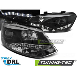 SVETLOMETY TRUE DRL ČIERNE pre VW POLO 6R 09-03.14
