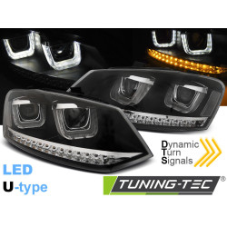 SVETLOMETY U-LED LIGHT ČIERNE SEQ pre VW POLO 6R 09-03.14
