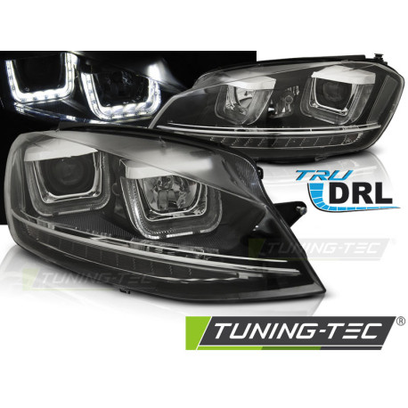 Osvetlenie SVETLOMETY U-LED LIGHT DRL ČIERNE pre VW GOLF 7 11.12-17 | race-shop.sk
