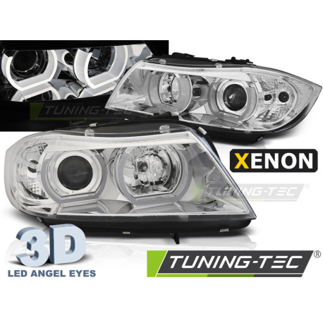 Osvetlenie XENON SVETLOMETY U-LED LIGHT 3D CHRÓMOVÉ pre BMW E90/E91 03.05-08.08 | race-shop.sk