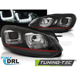 SVETLOMETY U-LED LIGHT DRL ČIERNE RED LINE pre VW GOLF 6 08-12