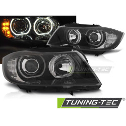 SVETLOMETY ANGEL EYES LED INDIKÁTOR ČIERNE pre BMW E90/E91 03.05-11