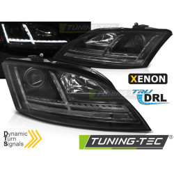 XENON SVETLOMETY LED DRL ČIERNE SEQ pre AUDI TT 06-10 8J